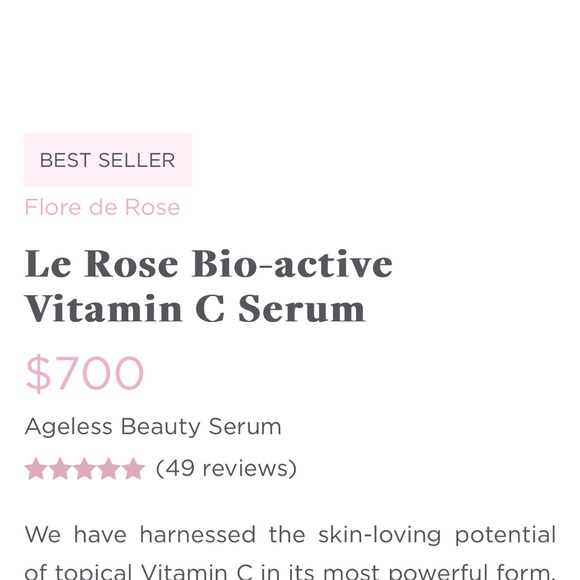 Pearl de Flore Le Rose Bio-Active Vitamin C Serum BNIB - Picture 2 of 4
